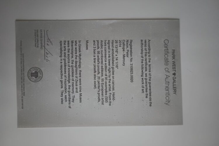 Certificate of Authenticity Certificate of Authenticity