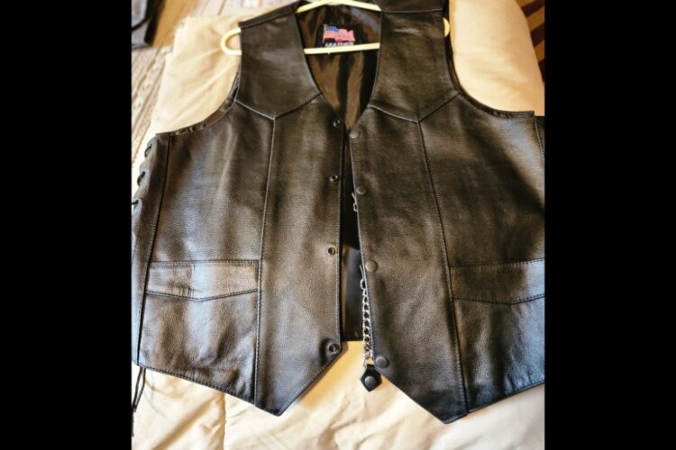 Black leather vest